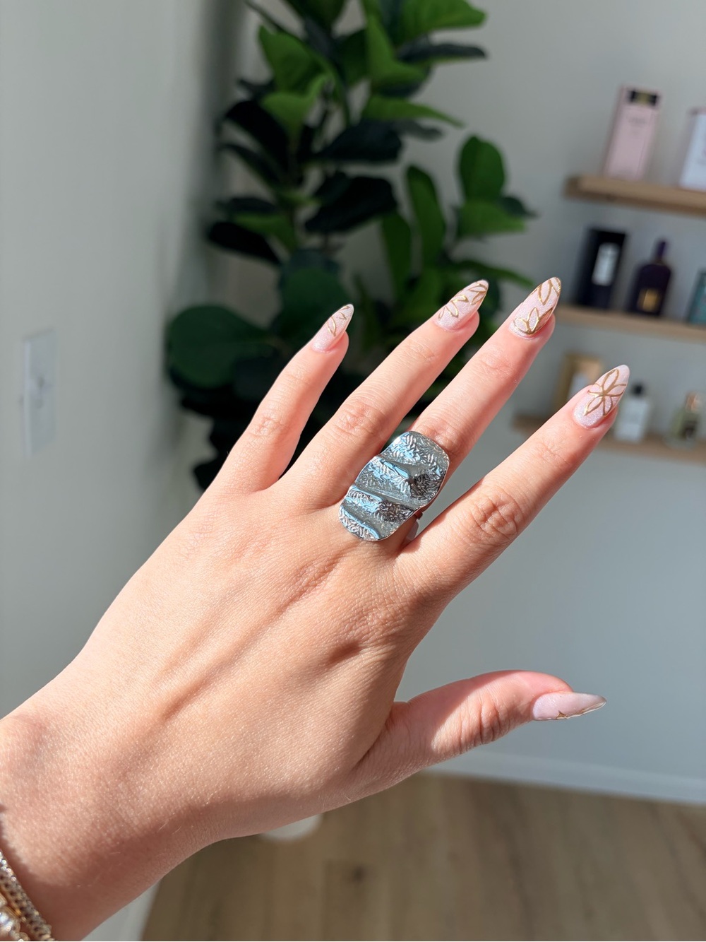 Textured Silver Sculptural Ring - Women's Jewelry